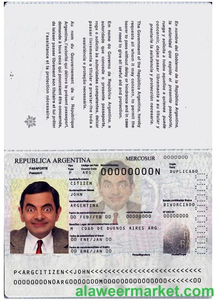 Argentina passport version 2